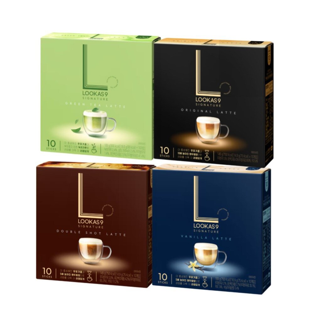 260214171207-韓國 Lookas9 Signature 沖泡咖啡 咖啡 咖啡粉 原味 綠茶拿鐵 香草拿鐵 雙倍咖啡