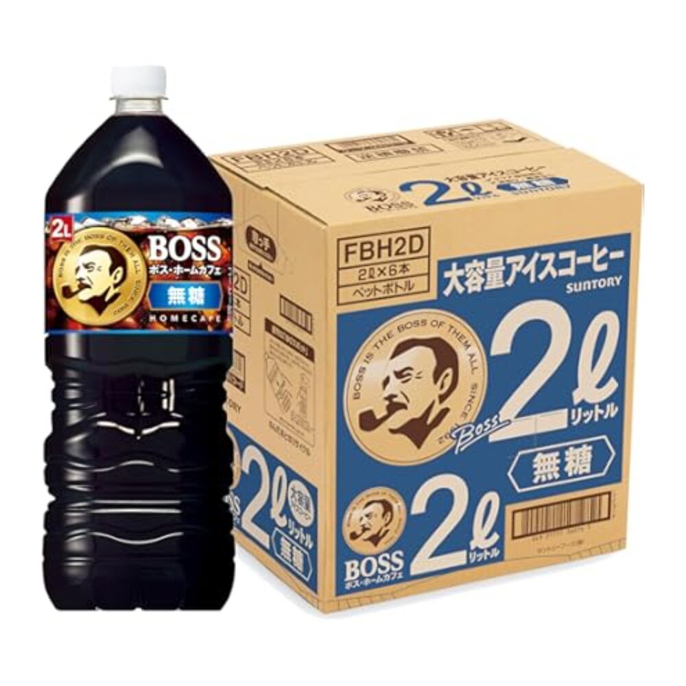 箱出 日本 三得利 SUNTORY BOSS 咖啡 家庭版 2L 黑咖啡 無糖 低糖 boss咖啡-圖片-2