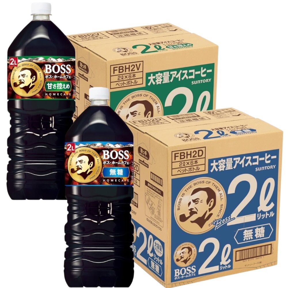 2604011819170-箱出 日本 三得利 SUNTORY BOSS 咖啡 家庭版 2L 黑咖啡 無糖 低糖 boss咖啡