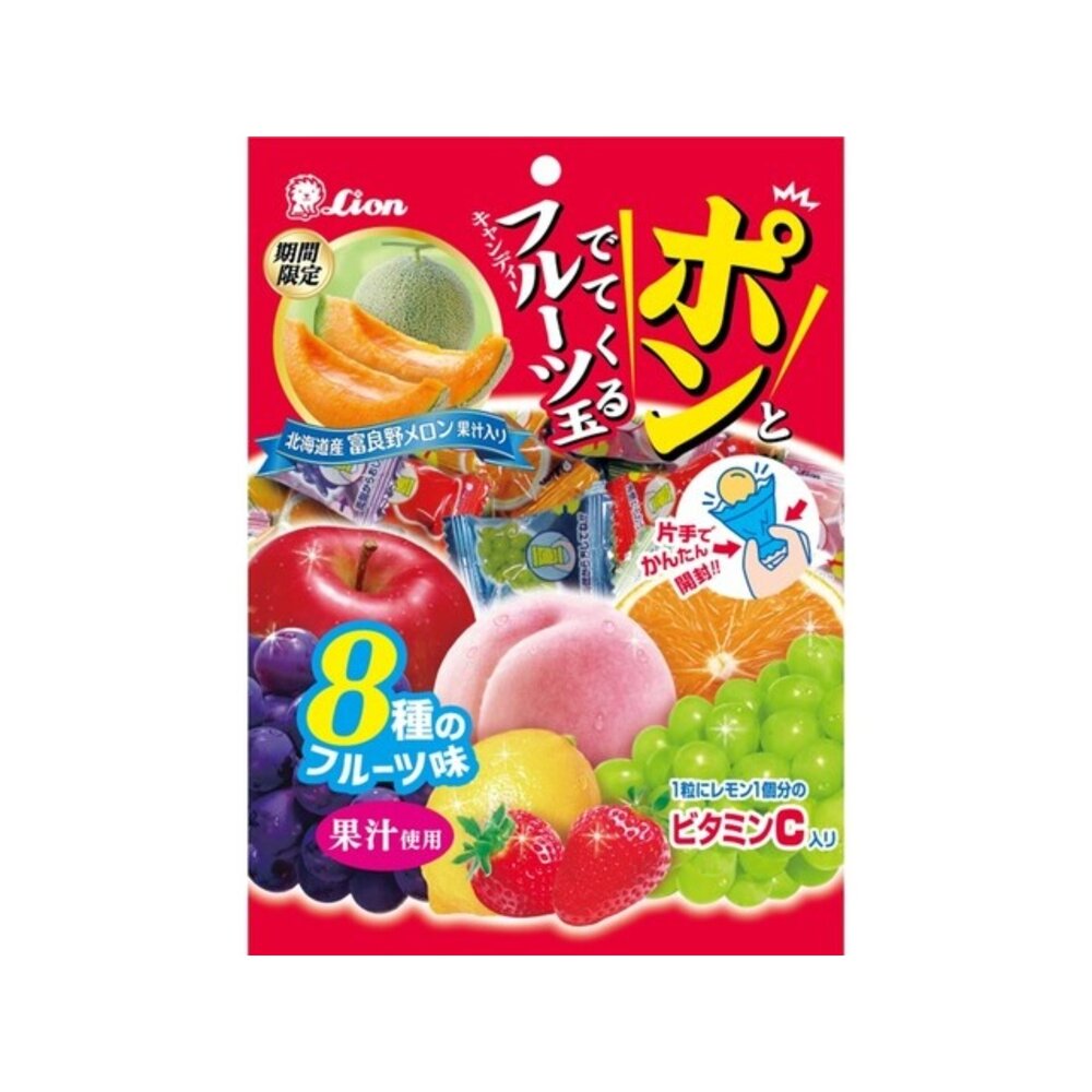 260616193801-日本 LION 獅王 水果球糖 糖果 硬糖 綜合水果糖 水果糖 8種水果球糖