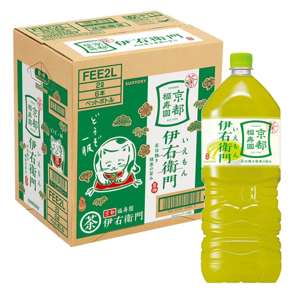 260725194733-箱出 日本 伊右衛門 綠茶 2L 家庭號 京都 福壽園 伊右衛門綠茶 日本綠茶 2L*6瓶箱 無糖綠茶