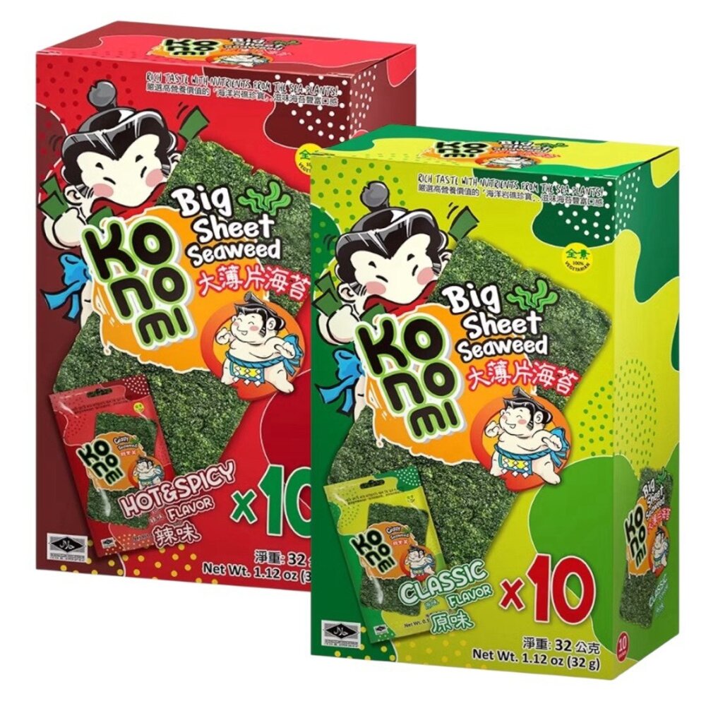 26087548041-泰國 Konomi 相撲手 大薄片海苔 海苔 薄片海苔 原味 辣味 相撲 分享盒