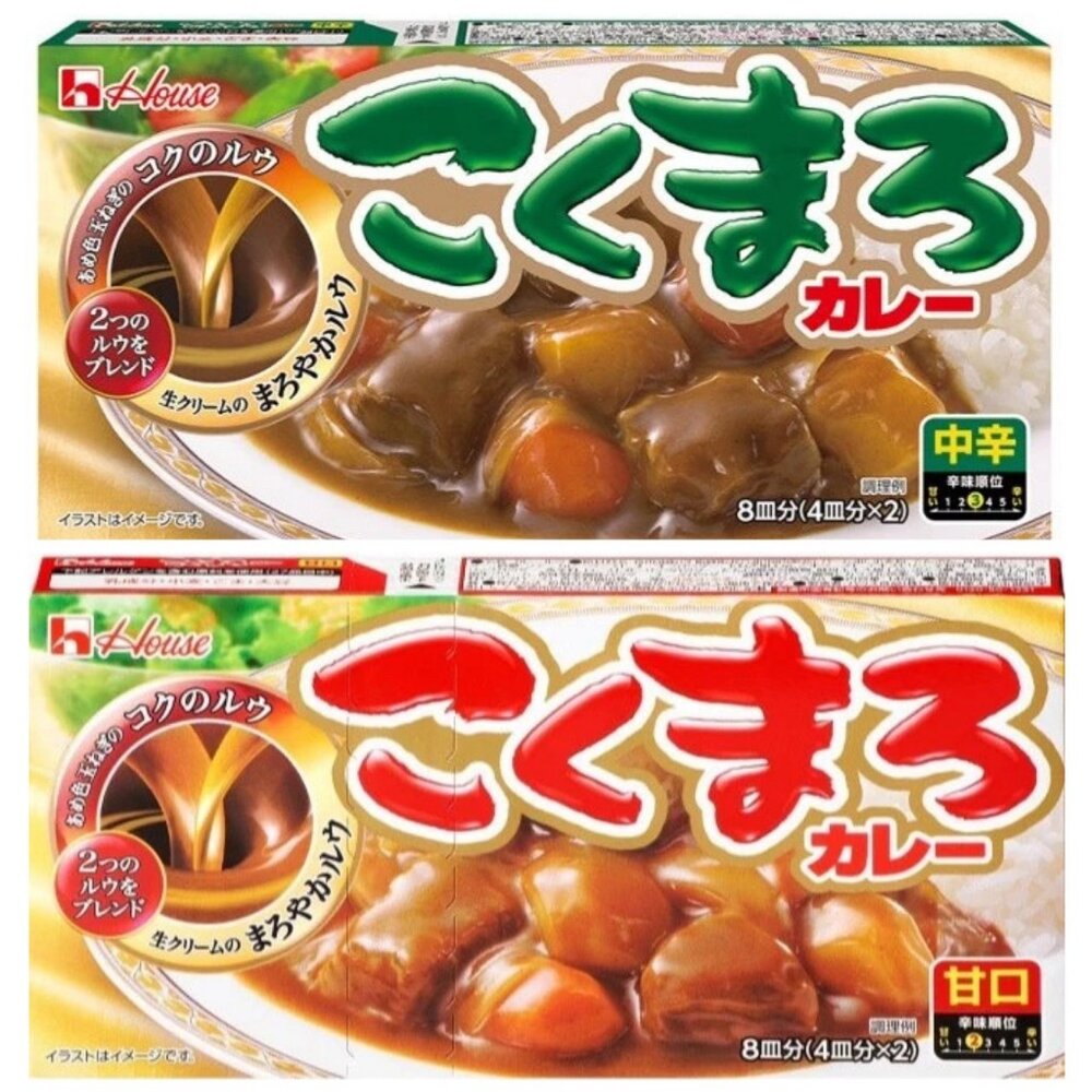26559718082-日本 好侍 HOUSE 濃醇咖哩塊 咖哩料理塊 甘口 中辛 咖哩塊 咖哩調理塊