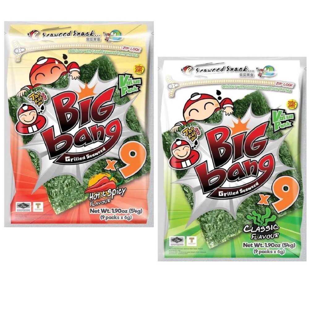 26560635858-泰國 小老板 超大海苔 BIG babg 超值包 海苔 大片海苔 辣味 原味 全素 小老闆 整片