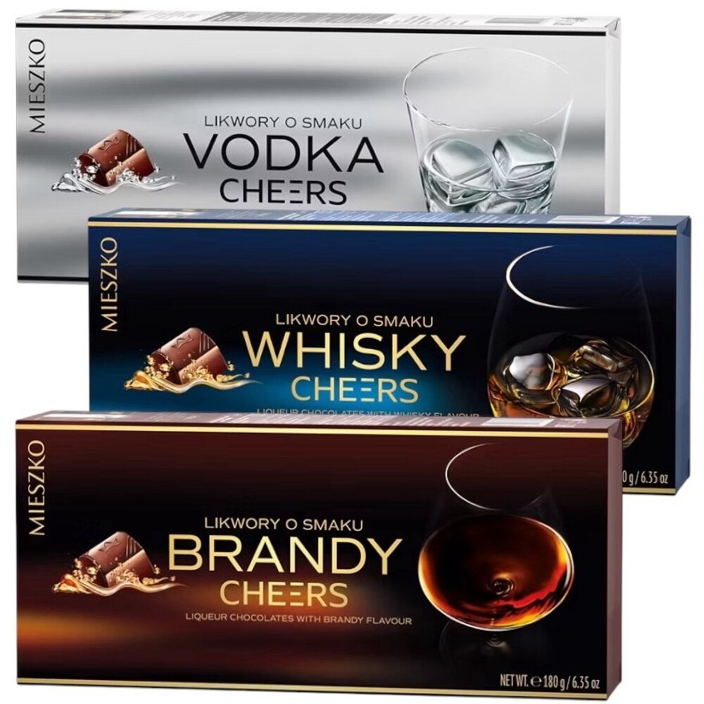 26724848913-波蘭 Mieszko 美仕格 威士忌酒心巧克力 白蘭地巧克力 伏特加巧克力 可可 夾心巧克力 巧克力