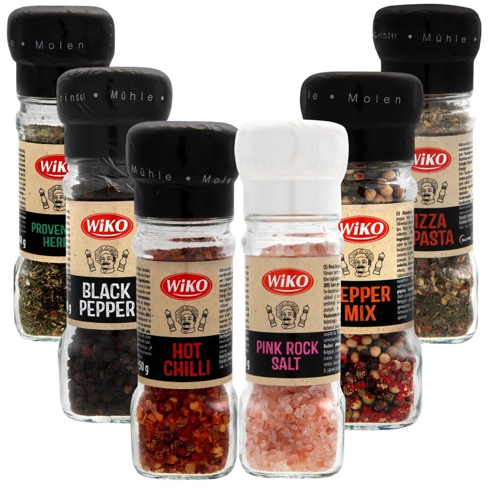26824722896-歐洲 Wiko 調味料 玫瑰鹽 義式香料 綜合胡椒 黑胡椒 辣椒海鹽 研磨罐 調味粉 研磨 調味品