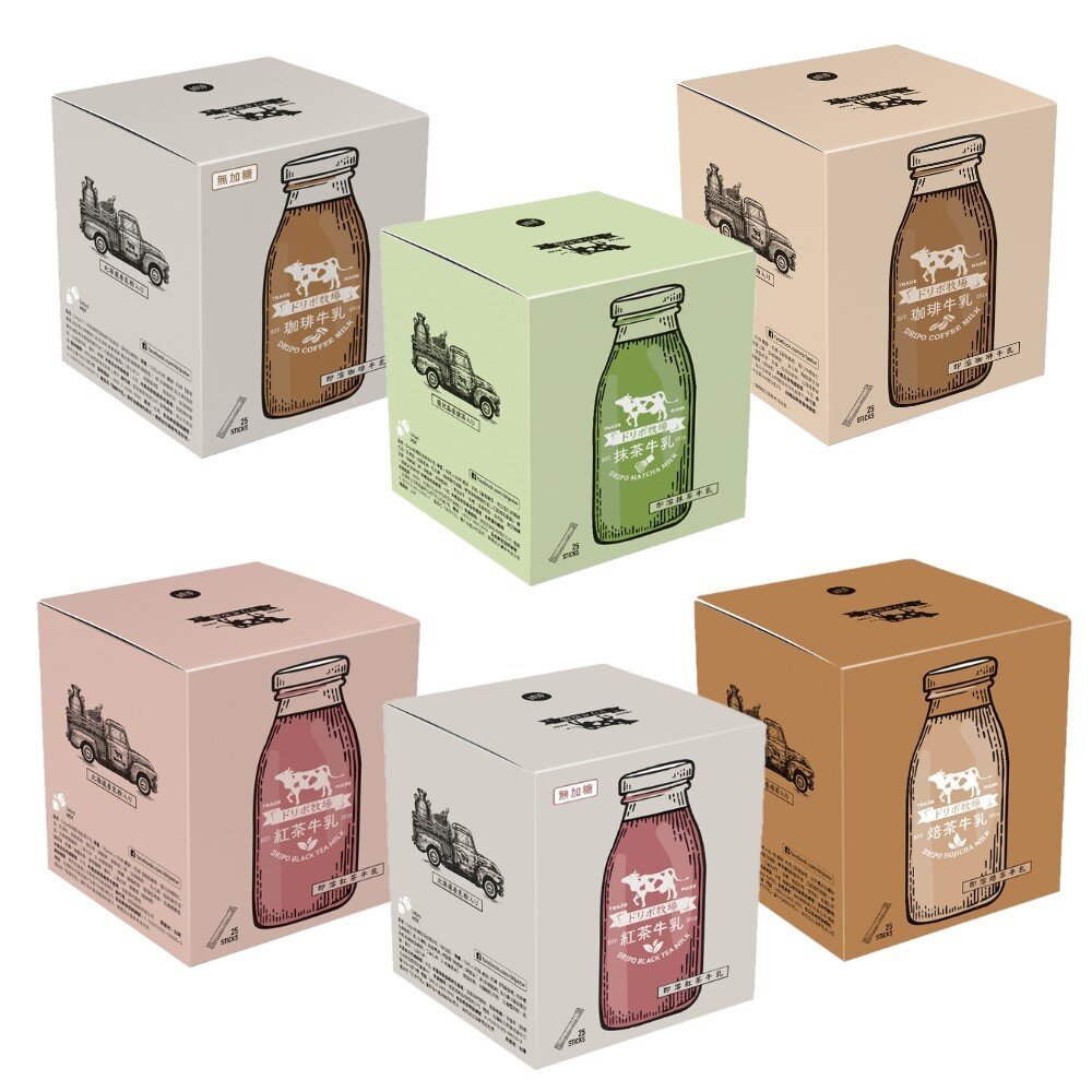 26850870544-台灣 Dripoドリポ 牧場 咖啡 紅茶牛乳 即溶 沖泡飲 抹茶牛乳 咖啡牛乳 焙茶牛乳 無糖咖啡 珈琲牛乳