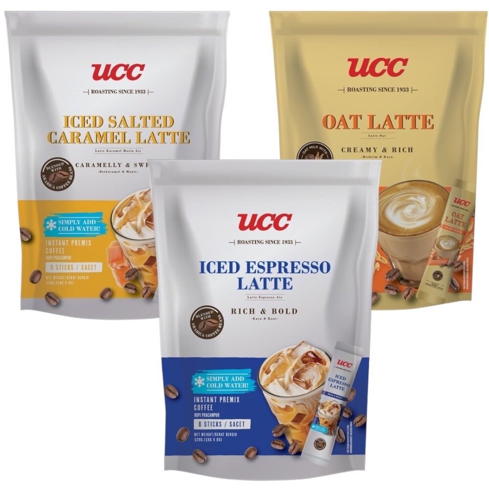 UCC 咖啡 隨身包 嚴選香醇 燕麥拿鐵 可冷泡 義式香濃拿鐵 鹽味焦糖拿鐵 沖泡咖啡 封面照片