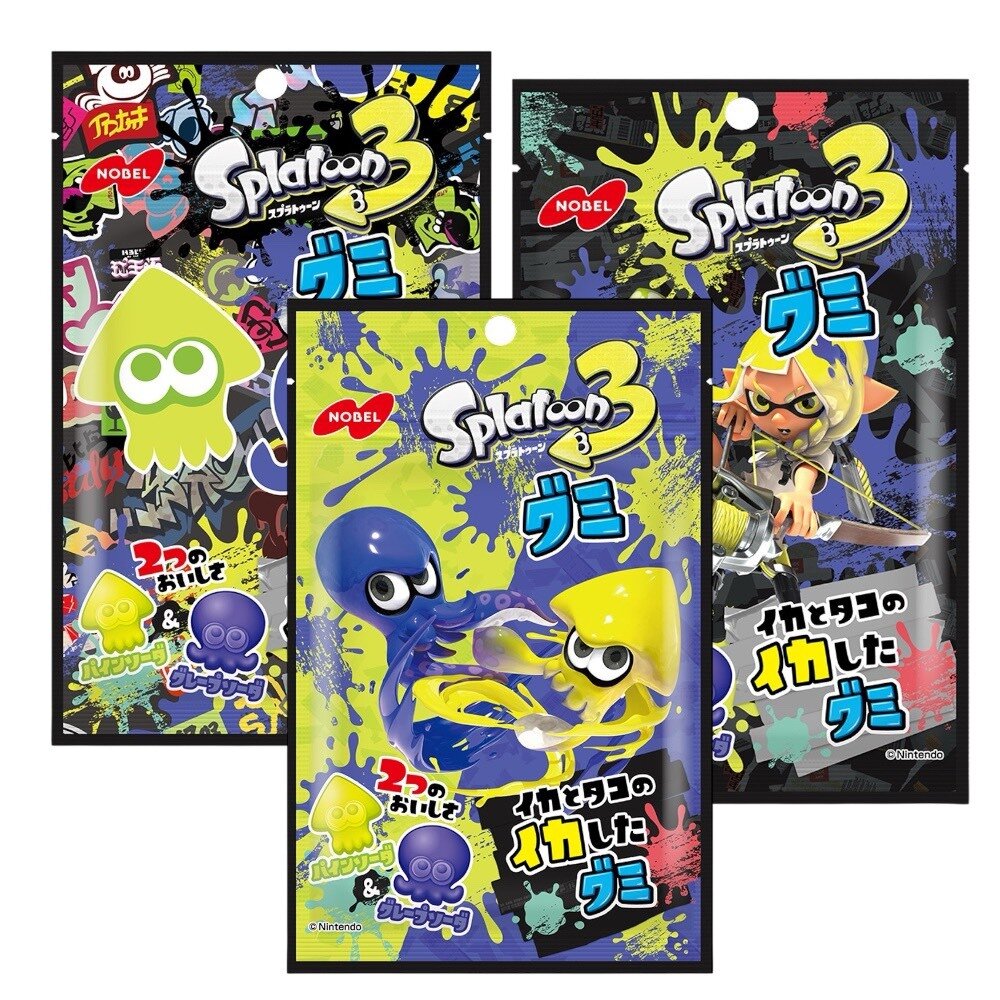 26937027929-日本 NOBEL 諾貝爾製果 造型軟糖 章魚 鳳梨蘇打風味 軟糖 章魚造型 鳳梨 蘇打