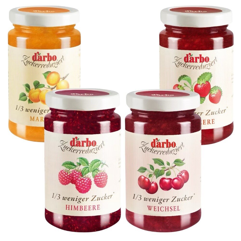 26987074798-奧地利德寶D’arbo果醬80%果肉減糖果醬草莓櫻桃覆盆莓80%果肉果醬抹醬250G