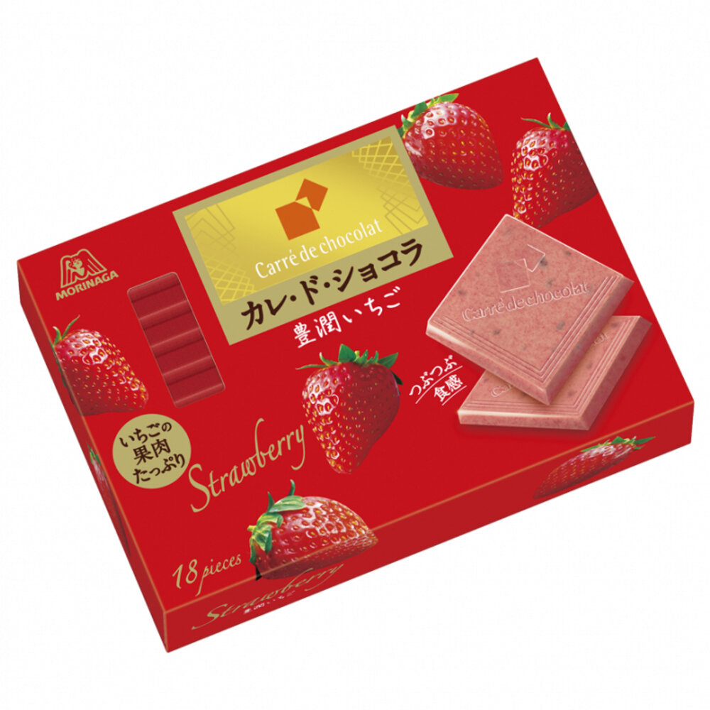 27179950801-日本 森永製菓 MORINAGA 草莓風味 可可塊 草莓可可 草莓風味 可可片 草莓巧