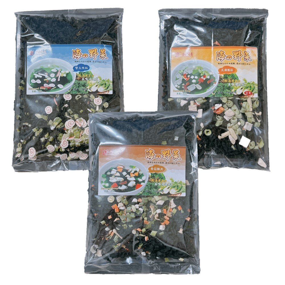 27503423968-日式 海藻問屋 海的野菜 海帶芽湯 海帶芽 蟹玉魚板 香菇雞肉 豆腐蘑菇 沖泡海帶芽 日本海帶芽湯 乾海帶芽