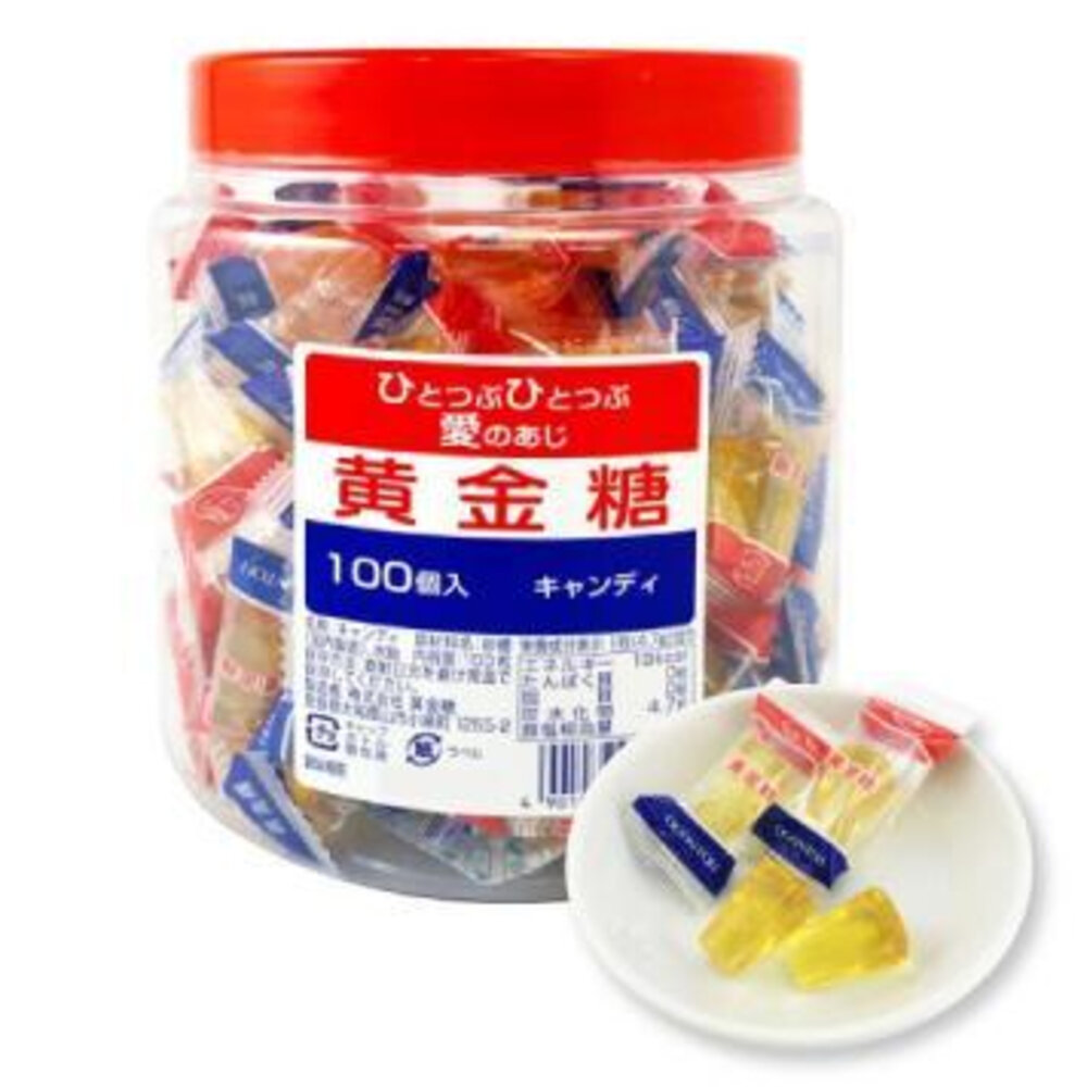 日本 黃金糖 Ogontoh 懷舊 經典糖果 日本糖果 童年糖 伯客露 古早味 分享 桶裝 同樂會 生日會-圖片-1