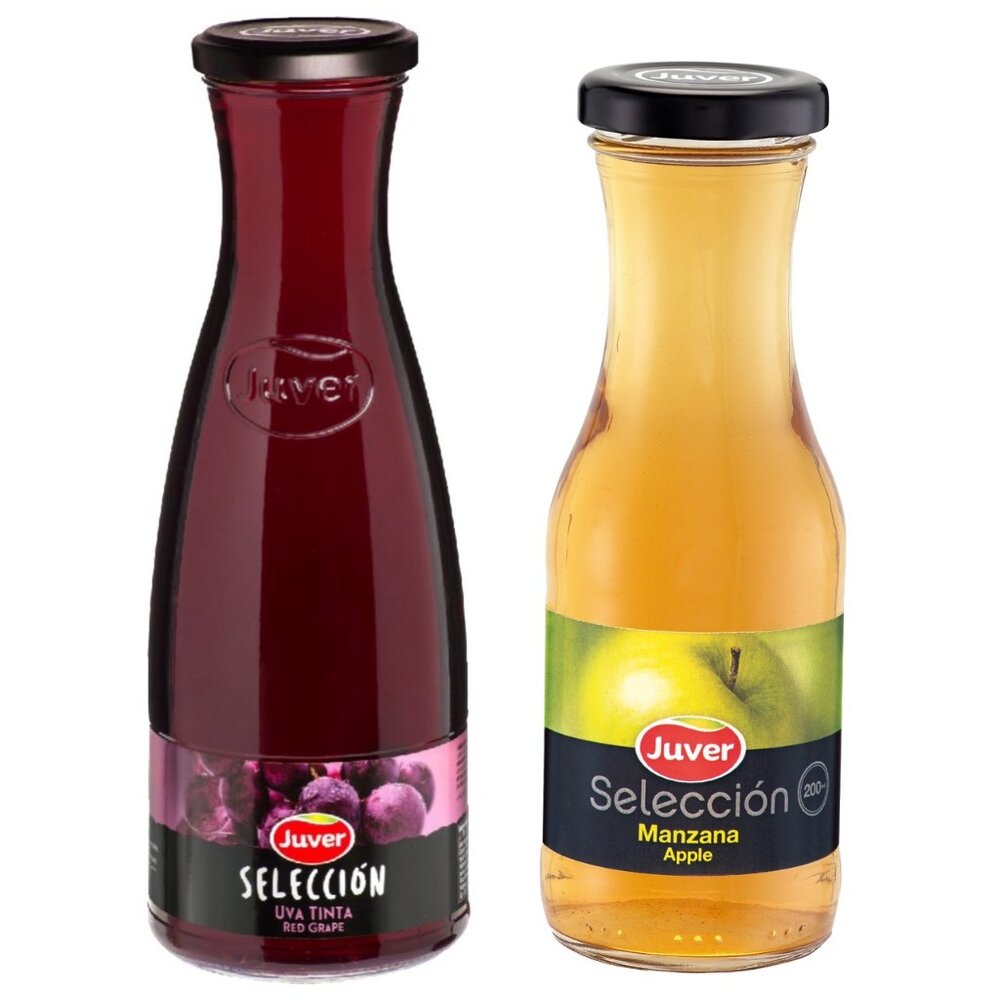 28131478526-西班牙 Juver 茱兒 果汁 蘋果汁 紅葡萄汁 玻璃瓶