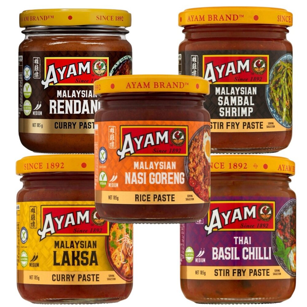 28331309882-馬來西亞 雄雞標 AYAM 炒飯醬 泰式羅勒辣椒醬 參巴蝦米醬 調味醬 咖哩醬 巴東仁