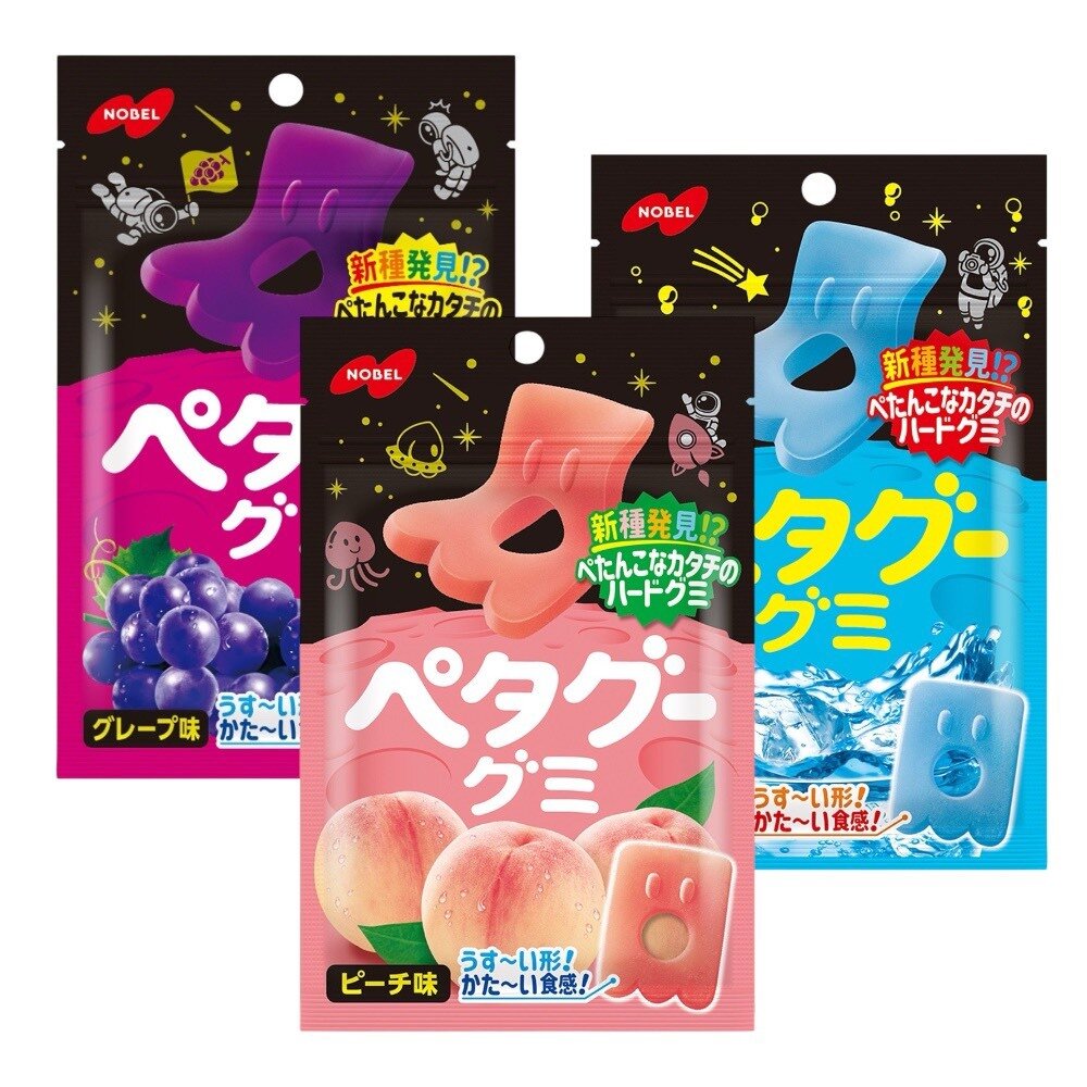28637042433-日本 諾貝爾製菓 NOBEL 軟糖 水果風味軟糖 葡萄味 白桃味 蘇打味 日本軟糖 水果軟糖