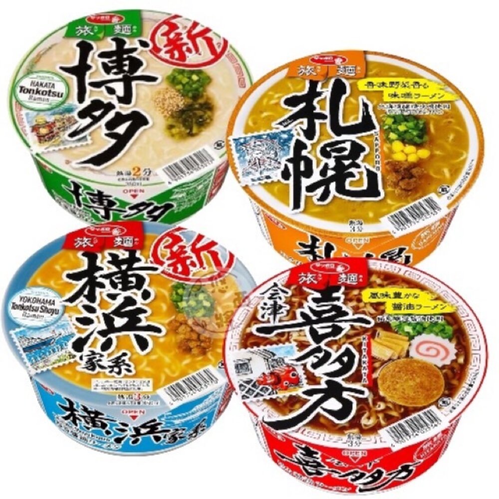 28854253909-日本 一番 碗麵 旅麵 泡麵 日本泡麵 札幌 博多 橫濱 喜多 一番旅麵 一蕃 拉麵 醬油 豚骨 味噌