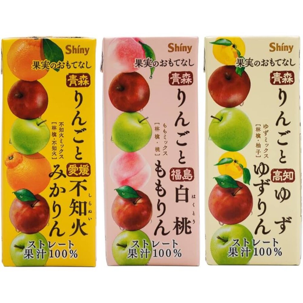 28966039389-日本 Shiny 青森 青森蘋果 高知柚子 綜合果汁 愛媛 不知火蜜柑 蜜柑 柚子 果汁
