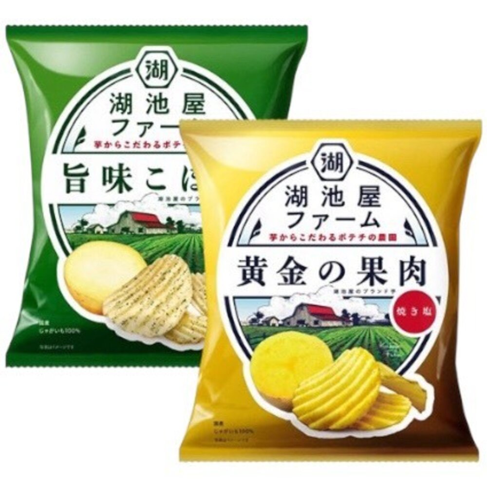 40604900555-日本 KOIKEYA 湖池屋 洋芋片 黃金果肉 海苔 燒鹽味 旨味 薯片 鹽味 塩味 黃金的果肉