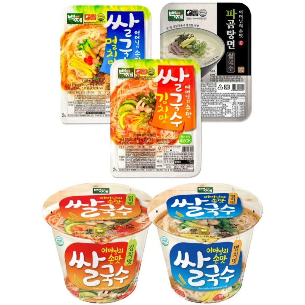 韓國 百濟 米麵線 米線 韓國米線 越南河粉味 泡菜味 海鮮味 米麵 韓國米麵線 即食米線-圖片-1