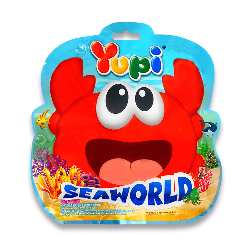 41762297556-Yupi 呦皮 海洋世界造型軟糖 軟糖 海洋造型糖 SEAWORLD 螃蟹造型軟糖
