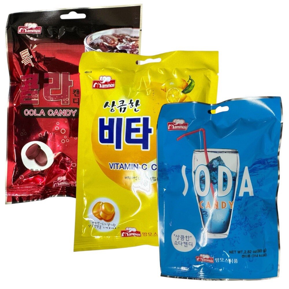 42357966346-韓國 MAMMOS 糖果 可樂風味糖 蘇打糖 韓國糖果 檸檬糖 檸檬C糖 硬糖 可樂