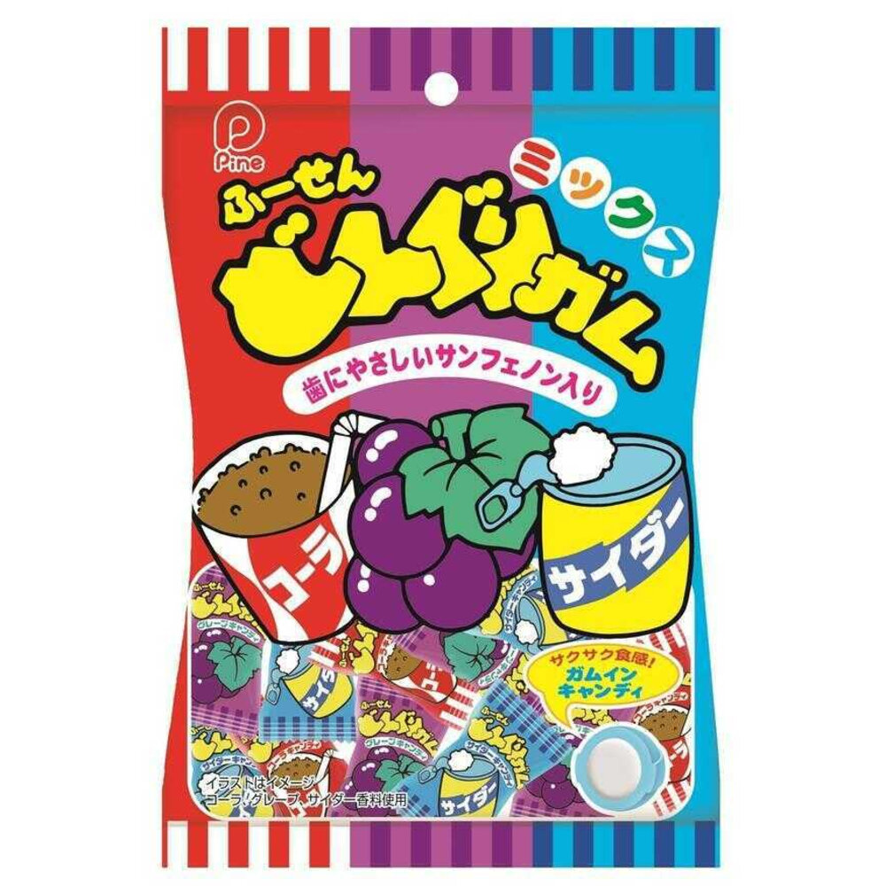 43004183760-日本 Pine 派恩 口香糖 3味 三種口味 3種口味 日本口香糖 綜合口味 葡萄味 汽水味 可樂味