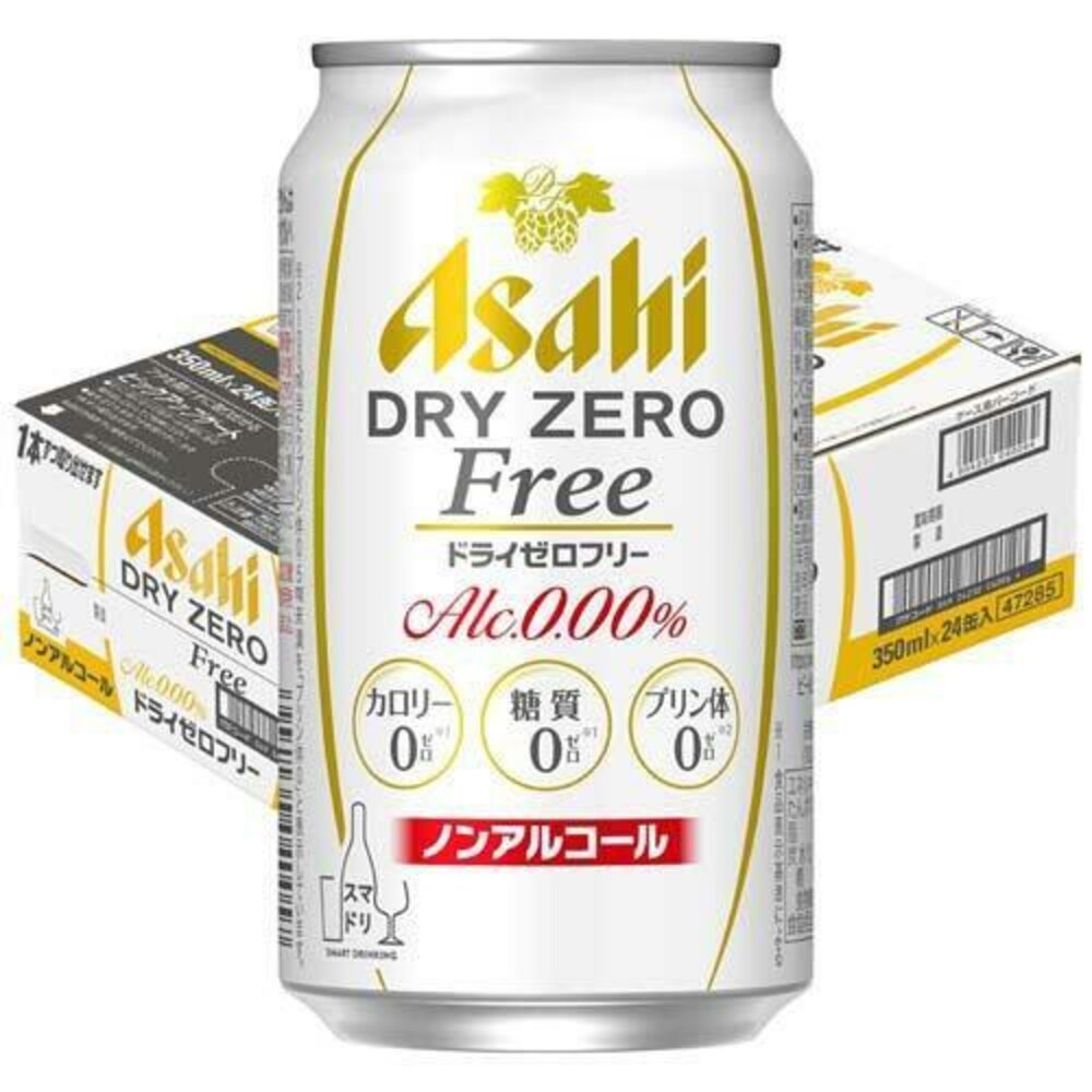 43954901111-(箱購) 日本 朝日 ASAHI DRY ZERO FREE 金罐 無酒精飲料 350ml*24罐