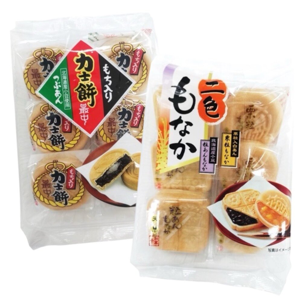 4477824495-日本 天惠製菓 二色最中餅 日式甜點 日本傳統點心 長輩最愛 栗子餡 北海道紅豆 日式甜點 紅豆餅
