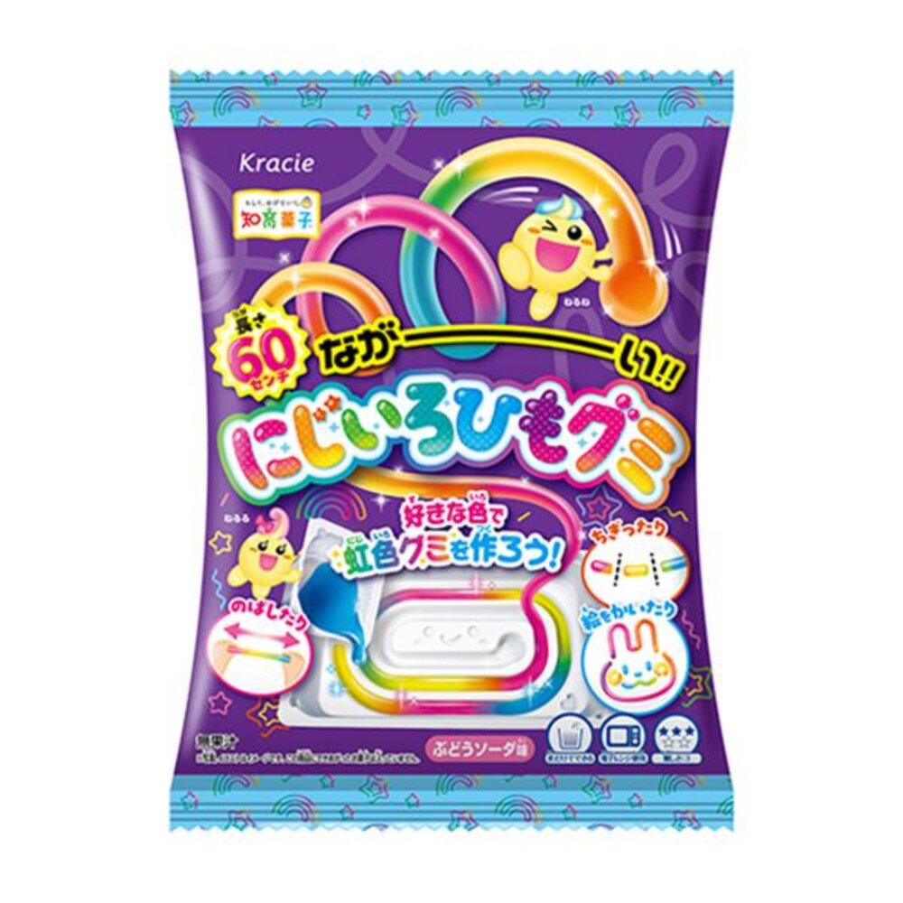 4901551357444-日本 Kracie 知育菓子 食玩 DIY 軟糖 彩虹長軟糖