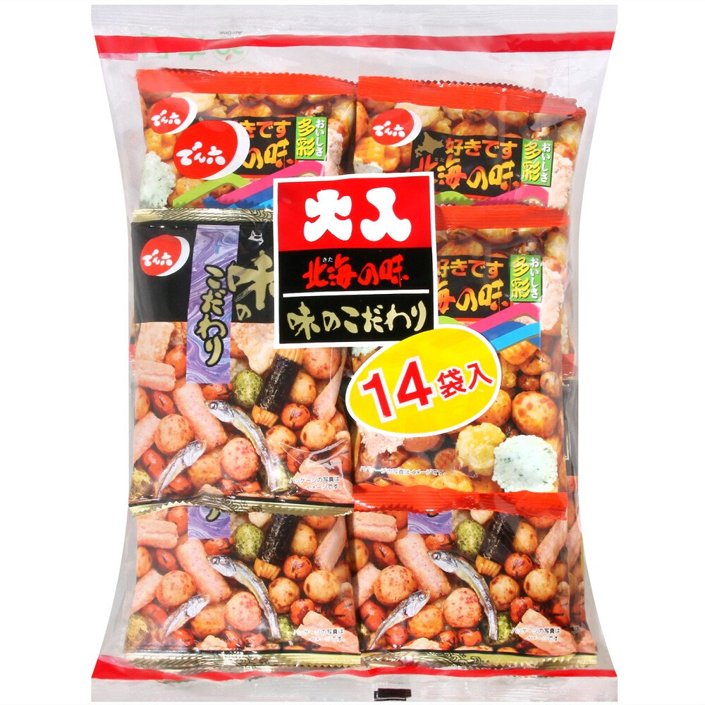 4901930081014-日本 北海道 傳六 天六 北海之味 2色 14 綜合米果 綜合豆菓子 米菓 日本米菓 隨身包 14袋
