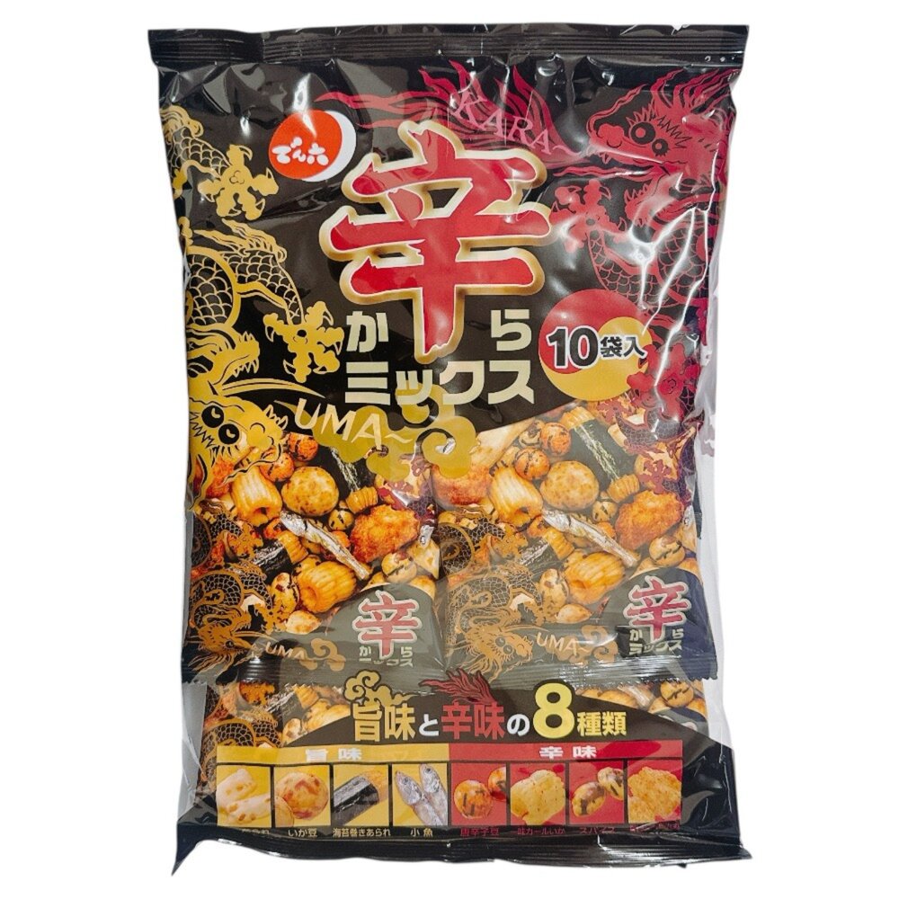4901930126104-日本 北海道 傳六 天六 辛辣 綜合豆菓子 米菓 日本米菓 綜合米菓 什錦米菓 辛果子