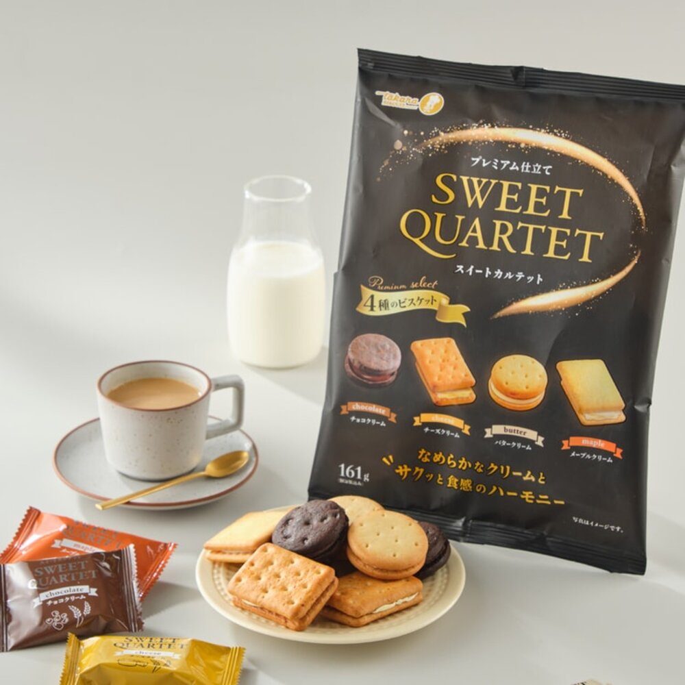 日本 寶製菓 Takara 綜合餅乾 四種 綜合夾心餅 奶油 起司 可可 楓糖 夾心餅-圖片-2