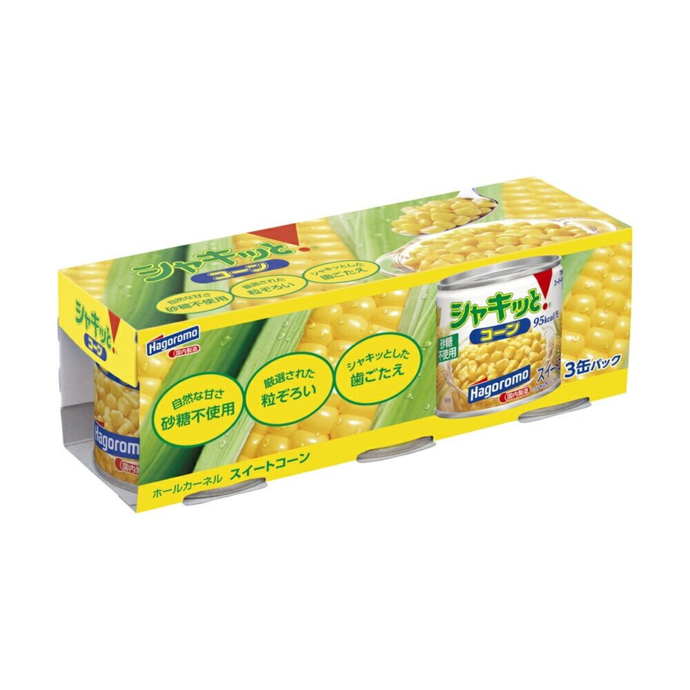 49025602-日本 哈格 HAGOROMO 罐頭 玉米粒罐 3入組 玉米粒 無砂糖