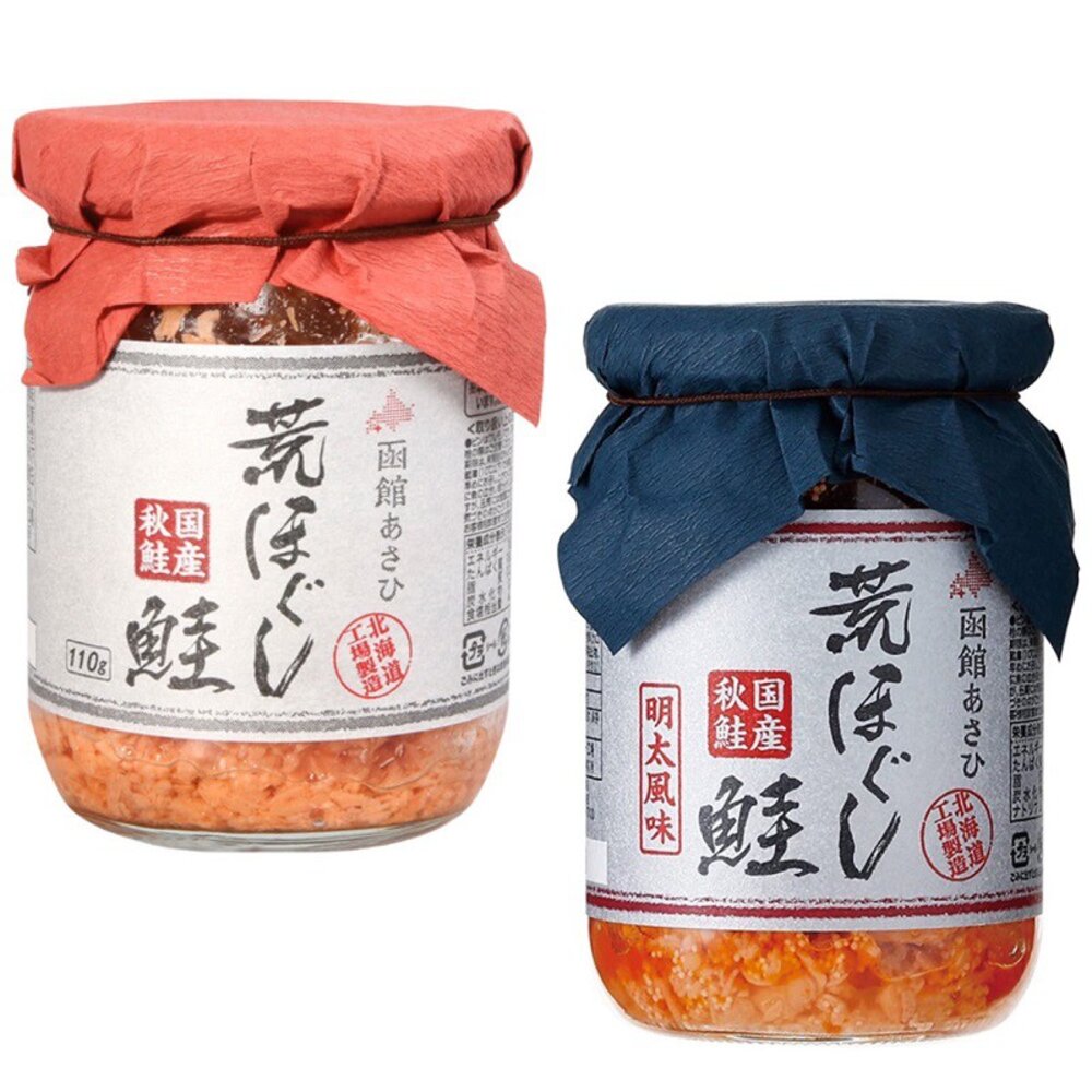 60933700-日本 北海道 函館 朝日 荒鮭 鮭魚鬆 原味 明太風味 荒鮭魚鬆 鮭魚肉 鮭魚肉鬆