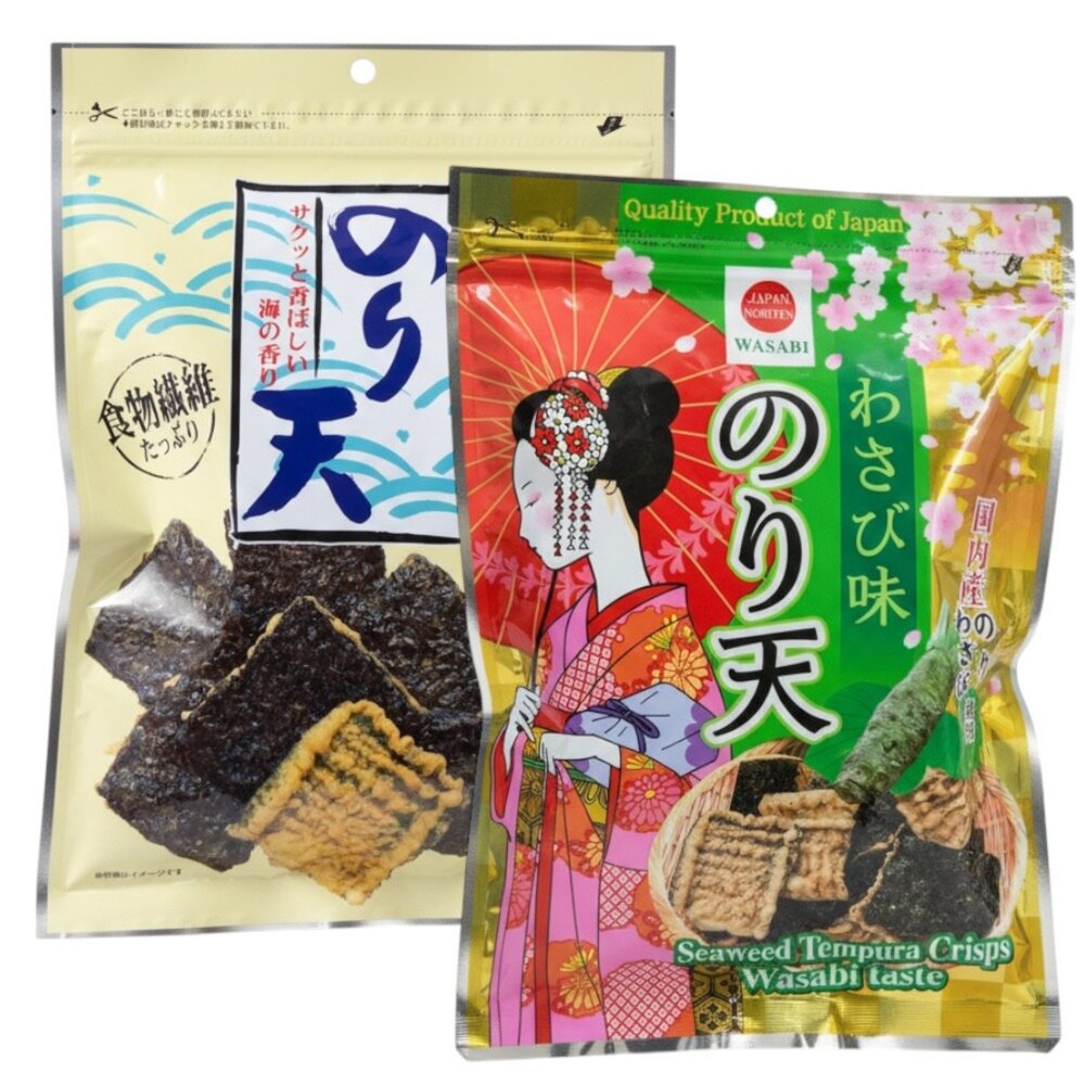 6107607-日本 井上瀨戶 Maruka 海苔天婦羅脆餅 芥末 原味 海苔餅乾 日本海苔餅 炸海苔餅