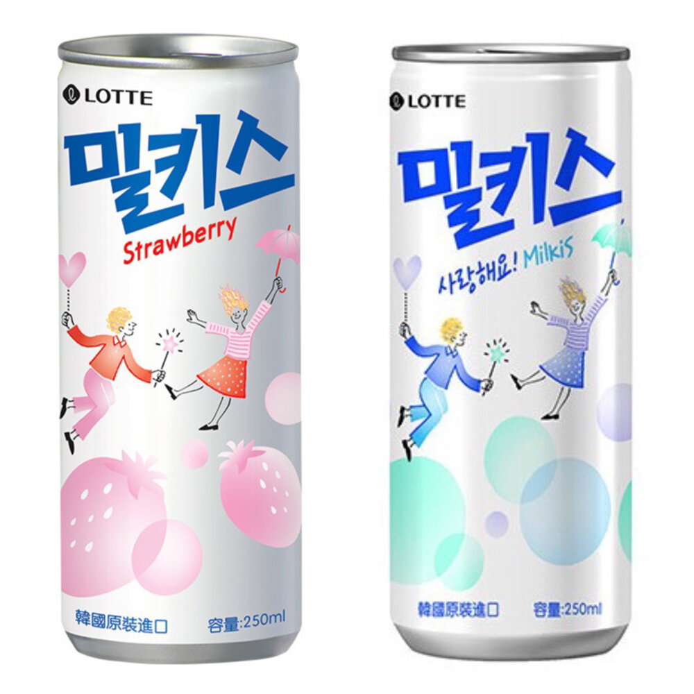 韓國 樂天 LOTTE Milkis 乳酸蘇打風味飲 乳酸 汽水 蘇打 氣泡飲 易開罐 碳酸汽水 妙之吻-圖片-1