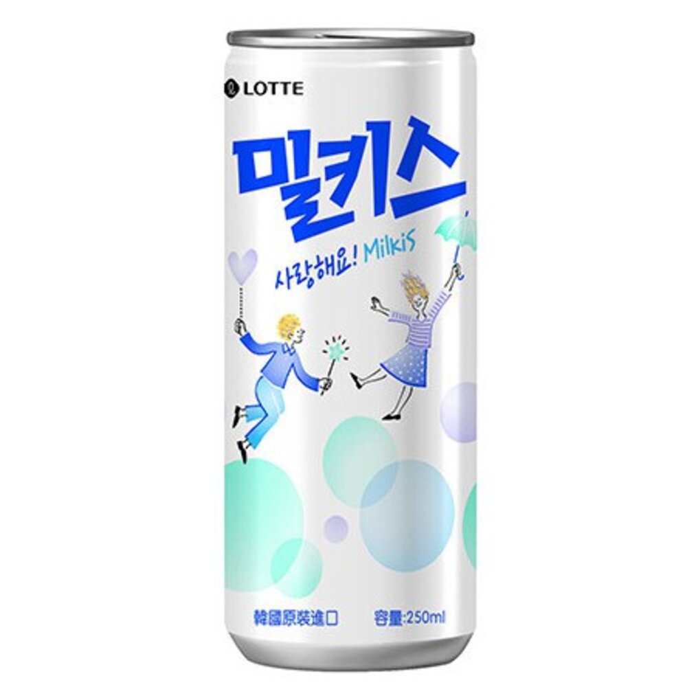 韓國 樂天 LOTTE Milkis 乳酸蘇打風味飲 乳酸 汽水 蘇打 氣泡飲 易開罐 碳酸汽水 妙之吻-圖片-2