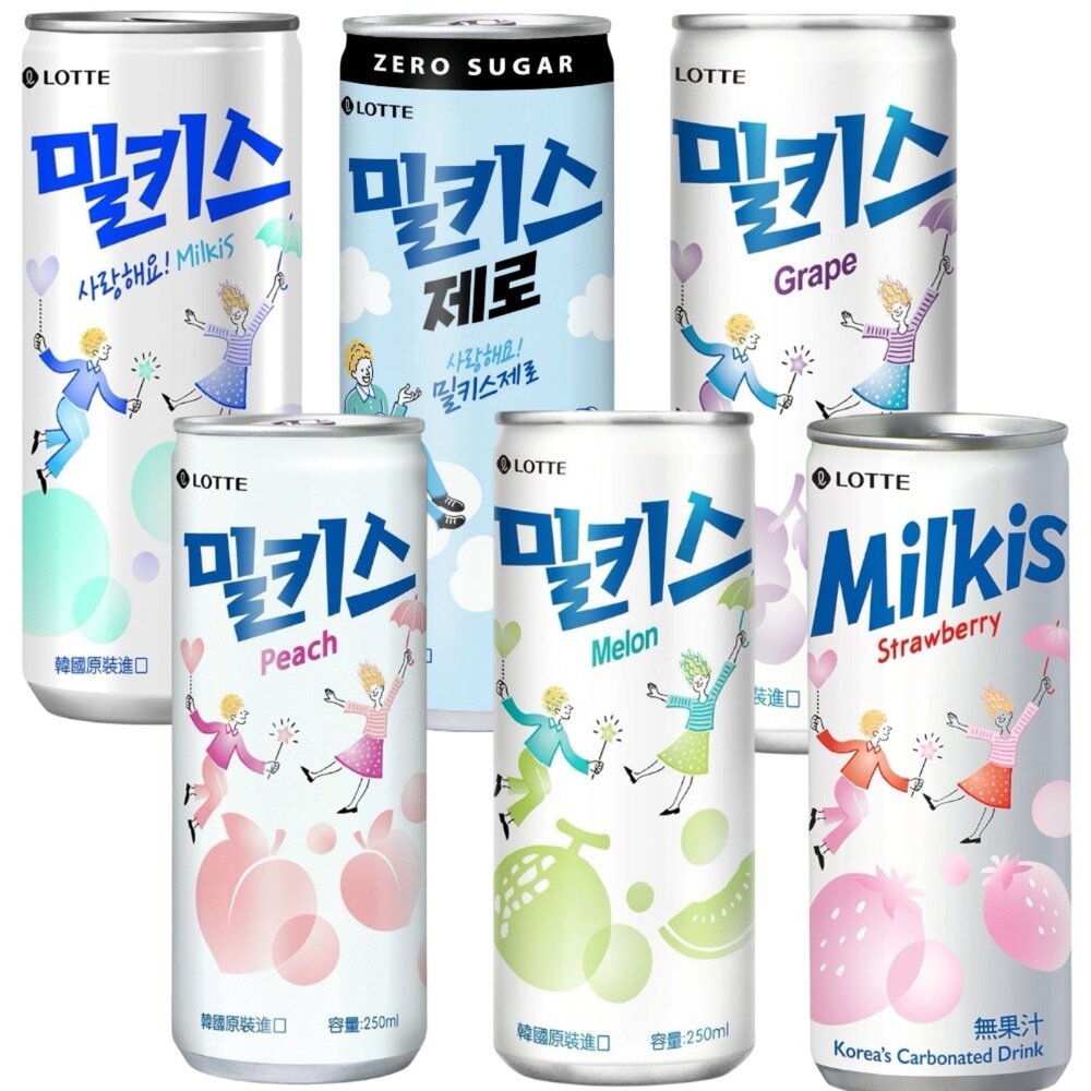 6144991852-韓國 樂天 LOTTE Milkis 乳酸蘇打風味飲 乳酸 汽水 蘇打 氣泡飲 易開罐 碳酸汽水 妙之吻