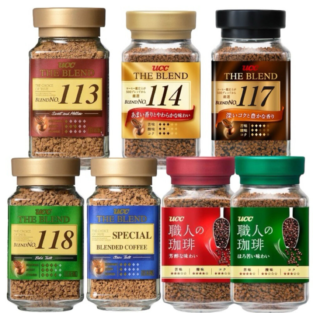 61949960-日本 原裝 日本上島咖啡 UCC玻璃罐裝即溶咖啡 114咖啡117咖啡114117日本咖啡黑咖啡