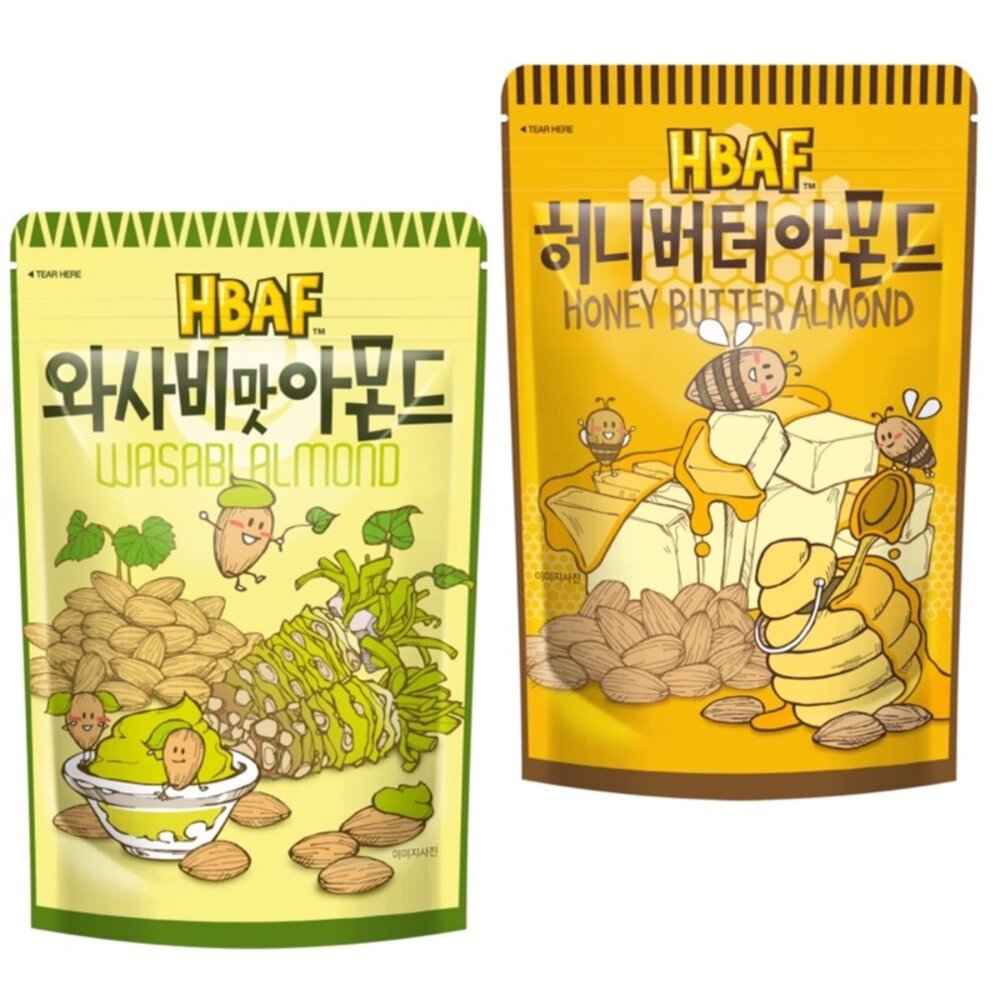 66336793-韓國 HBAF 芥末 杏仁果 蜂蜜奶油 韓國杏仁豆 TOM'S 杏仁豆