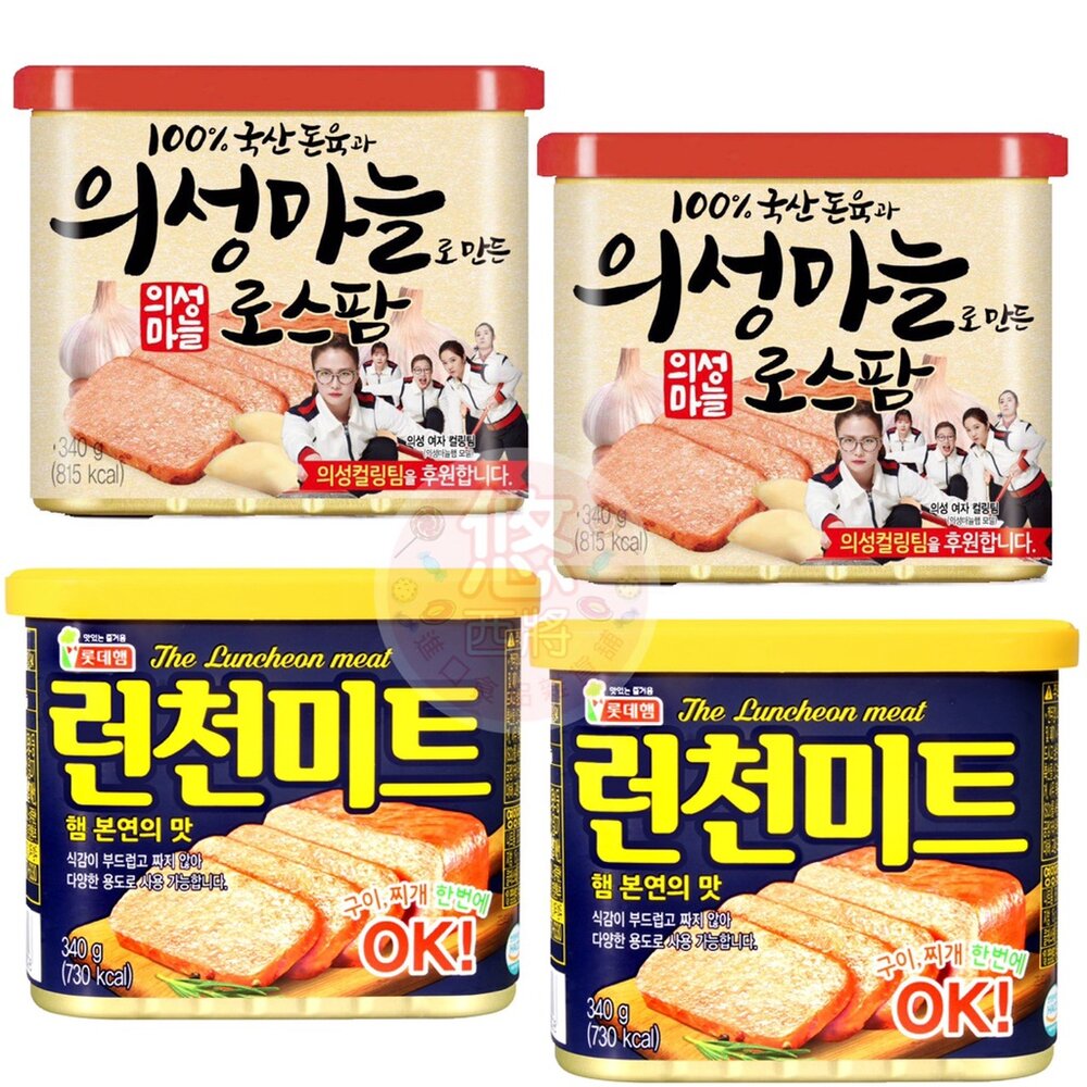 韓國 樂天 LOTTE 韓式火腿罐頭 午餐肉 肉罐頭 韓式肉醬罐 火腿肉 部隊鍋 韓國火腿 韓國肉罐-圖片-1