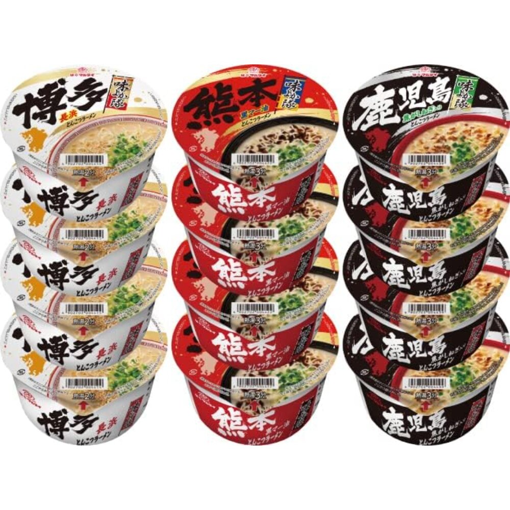 835477896-日本丸太Marutai 日本地區風味拉麵泡麵 長濱博多豚骨 鹿兒島蔥豚骨 熊本黑麻油豚骨 豚骨泡麵