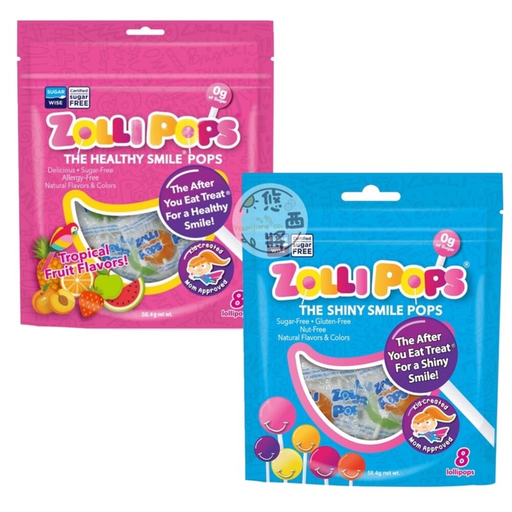 8664821038-美國 Zollipops 木糖醇無糖棒棒糖 綜合水果 熱帶水果 無糖棒棒糖 棒棒糖