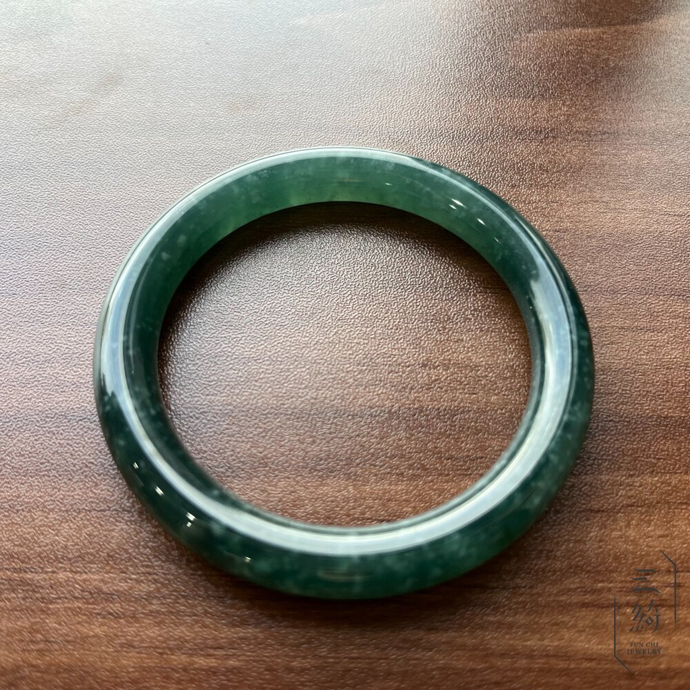 天然A貨翡翠。瓜地馬拉 冰種圓條藍水手鐲 / 57.4 /18.2圍 封面照片