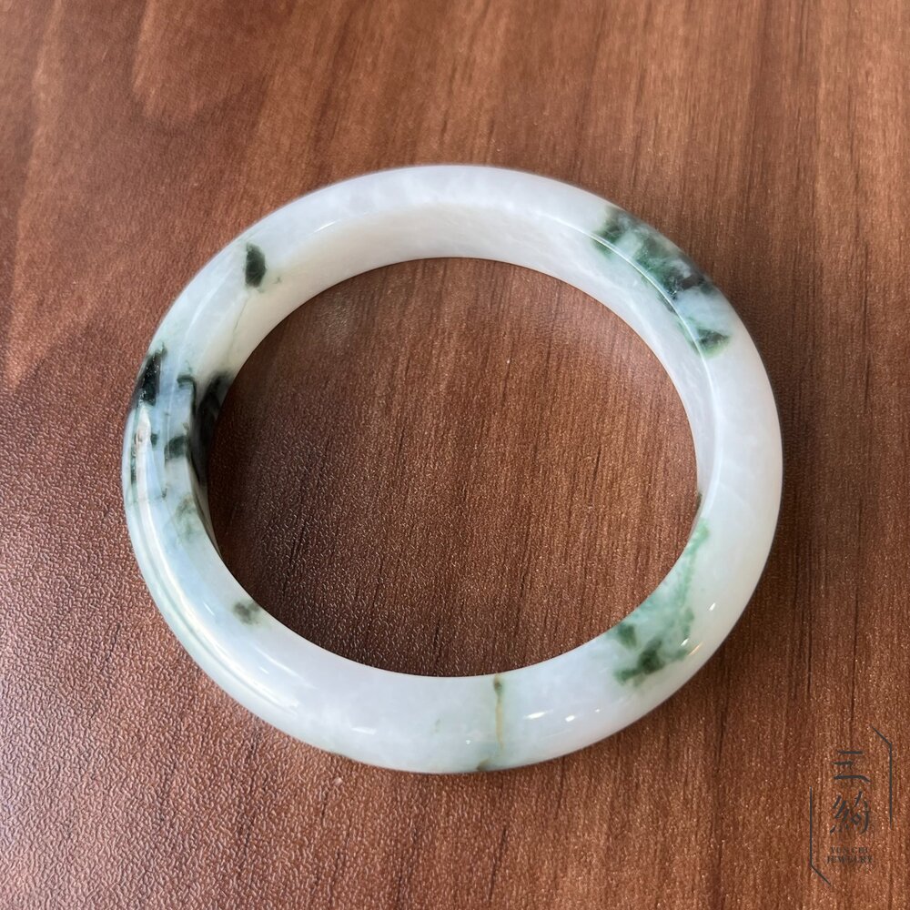 天然緬甸A貨翡翠。飄藍花手鐲 / 58.5 /18.6圍 封面照片