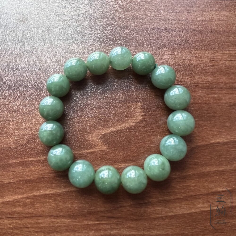 天然緬甸A貨翡翠 冰種 濃綠 油青 收藏款 手串 12mm 封面照片