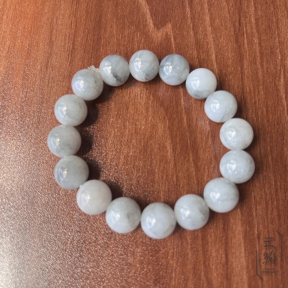 天然緬甸A貨翡翠 山水潑墨 烏雞 手串 12mm 封面照片
