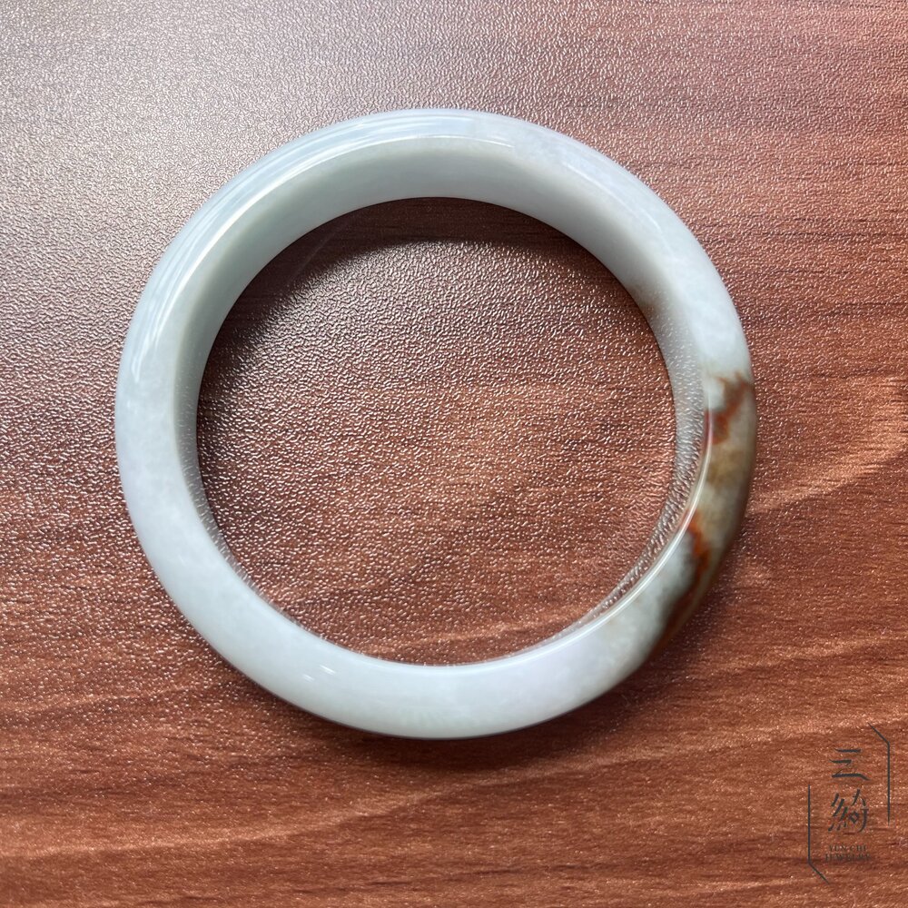 天然緬甸A貨翡翠。老種 福祿雙彩 飄紅翡 焦糖色 手鐲  /58.2 / 18.5圍 封面照片