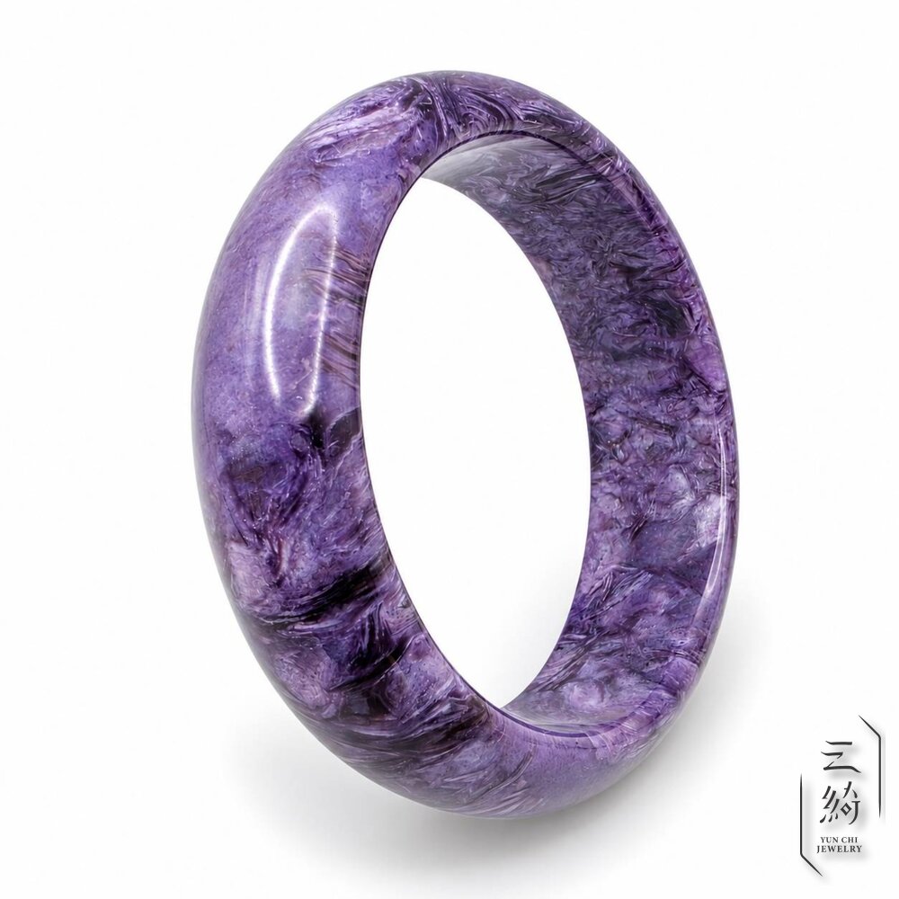 紫龍晶 頂級濃紫 絲絨感 查羅石 手鐲 60.6/ 19.3圍 紫龍晶手鐲-圖片-1